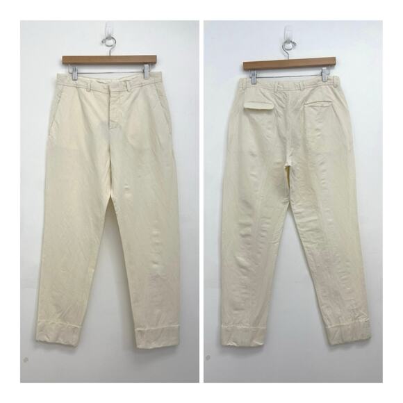 MARNI Cream Tapered Lightweight Cuffed Artsy Designer Ankle Pants - Size 42/US6 - Picture 11 of 11